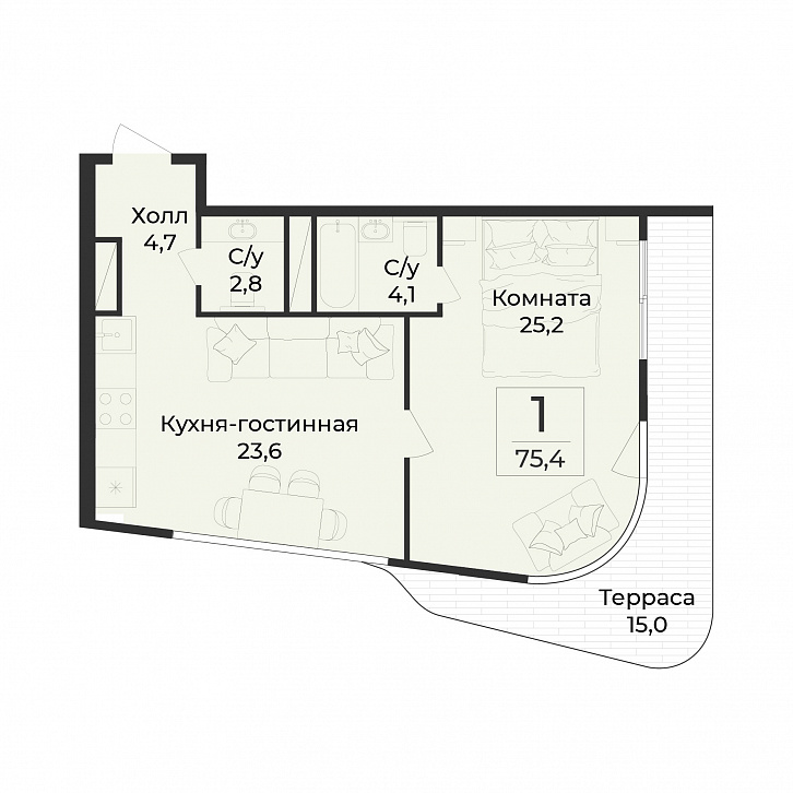 Помещение 0000053279 (Нега; Алушта, ул. Глазкрицкого) планировка