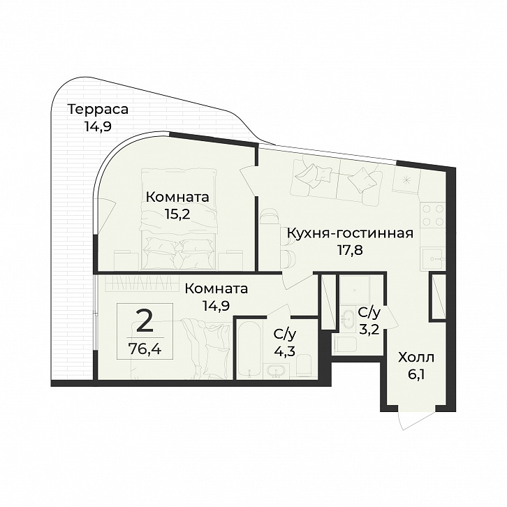 Помещение 0000053174 (Нега; Алушта, ул. Глазкрицкого) планировка