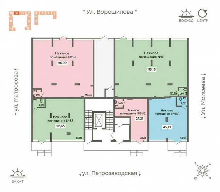 Помещение 0000014654 (Суворов сити; г. Воронеж, ул. 121 Стрелковой Дивизии, 9) план этажа