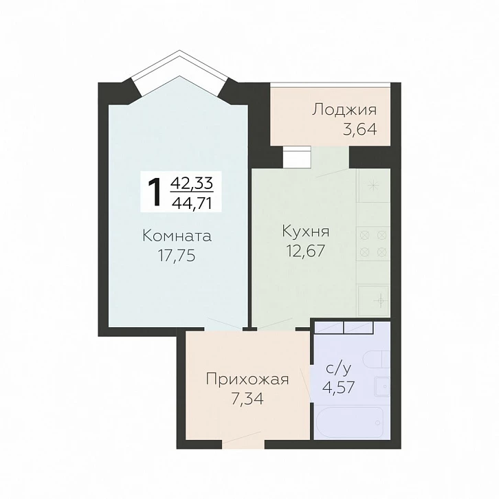 Помещение 0000036106 (Nova парк; Орловская обл, г.Орел, ул. Панчука, 85) планировка
