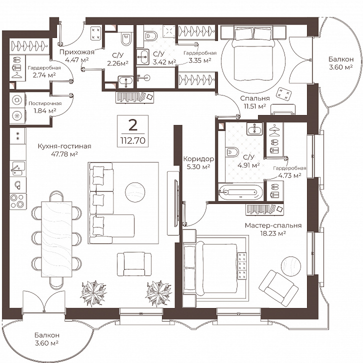 Помещение 0000051035 (Резиденции Воронцова; г. Москва, переулок Обуха, д. 3) планировка