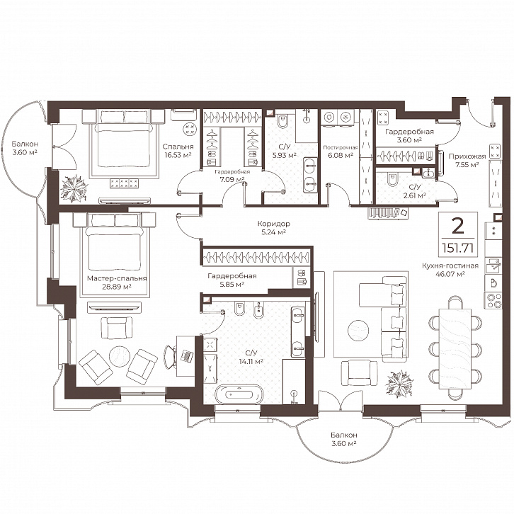 Помещение 0000051036 (Резиденции Воронцова; г. Москва, переулок Обуха, д. 3) планировка