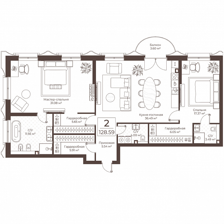 Помещение 0000051075 (Резиденции Воронцова; г. Москва, переулок Обуха, д. 3) планировка