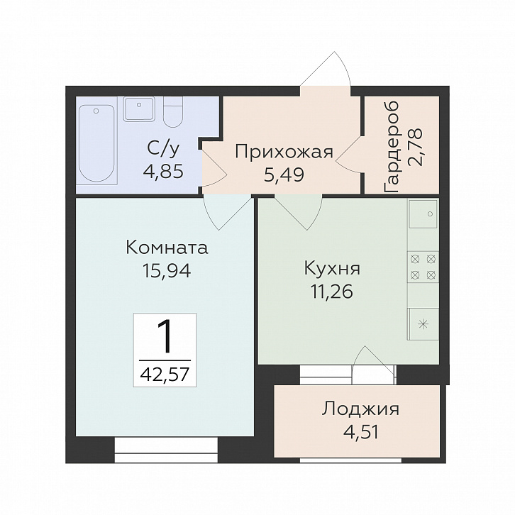 Помещение 0000048591 (Суворов-сити 2; ) планировка