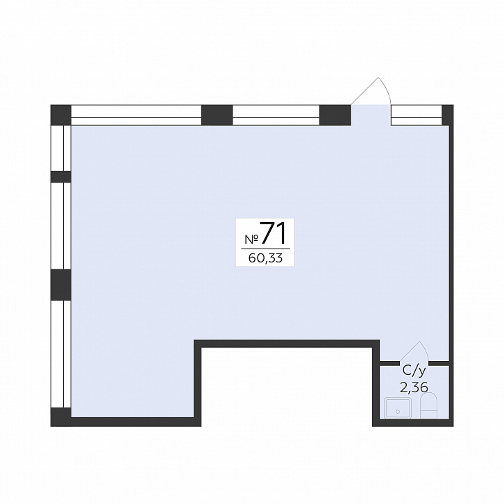 Помещение 0000048688 (Суворов-сити 2; г. Воронеж, ул. Матросова, 64а) планировка