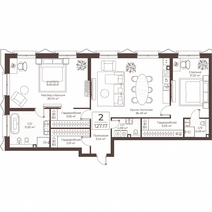 Помещение 0000051070 (Резиденции Воронцова; г. Москва, переулок Обуха, д. 3) планировка