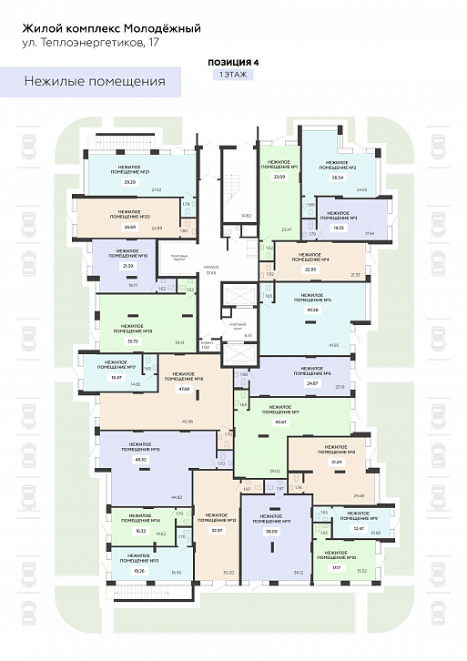 Помещение 0000021550 (Молодежный; г. Воронеж, ул. Теплоэнергетиков 17) план этажа