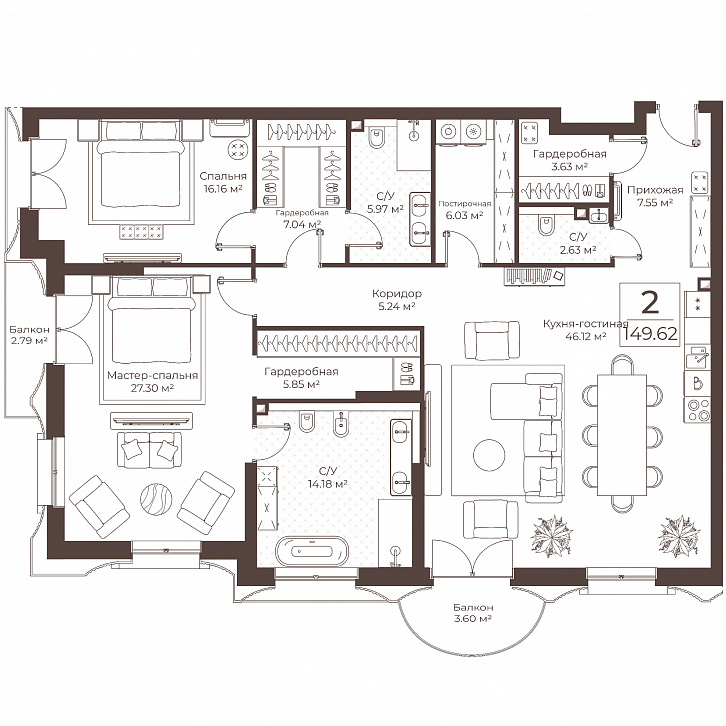 Помещение 0000051040 (Резиденции Воронцова; г. Москва, переулок Обуха, д. 3) планировка