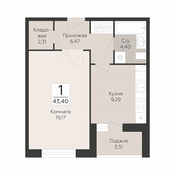 Помещение 0000051285 (Пахра Сити; Московская обл., г. Подольск, б-р Красногвардейский, 33А, 33Б) планировка