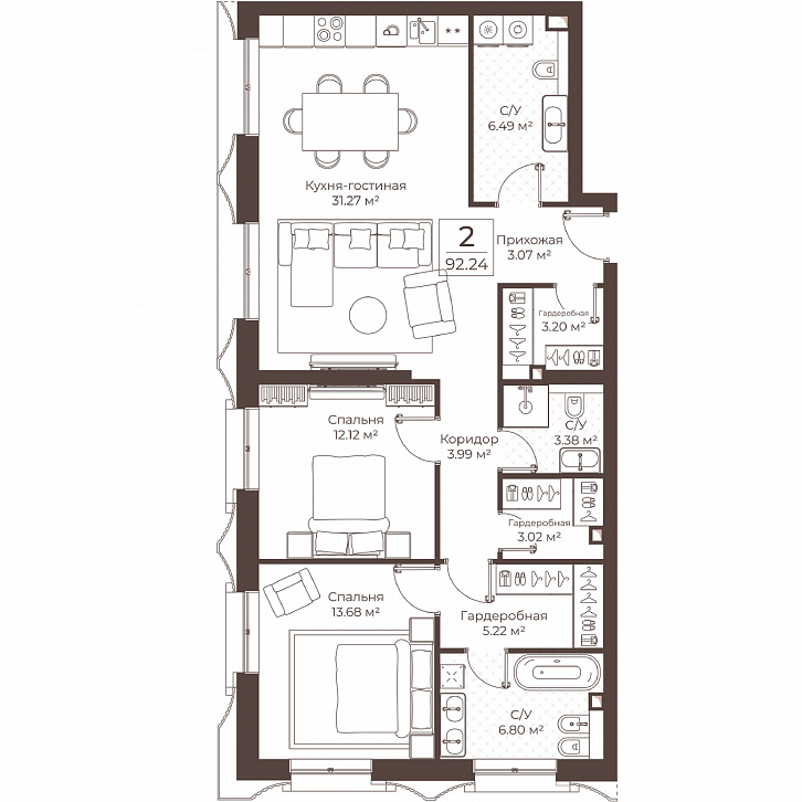 Помещение 0000051079 (Резиденции Воронцова; г. Москва, переулок Обуха, д. 3) планировка