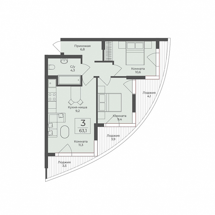 Помещение 0000046935 (Форос; Форос, ул. Космонавтов) планировка