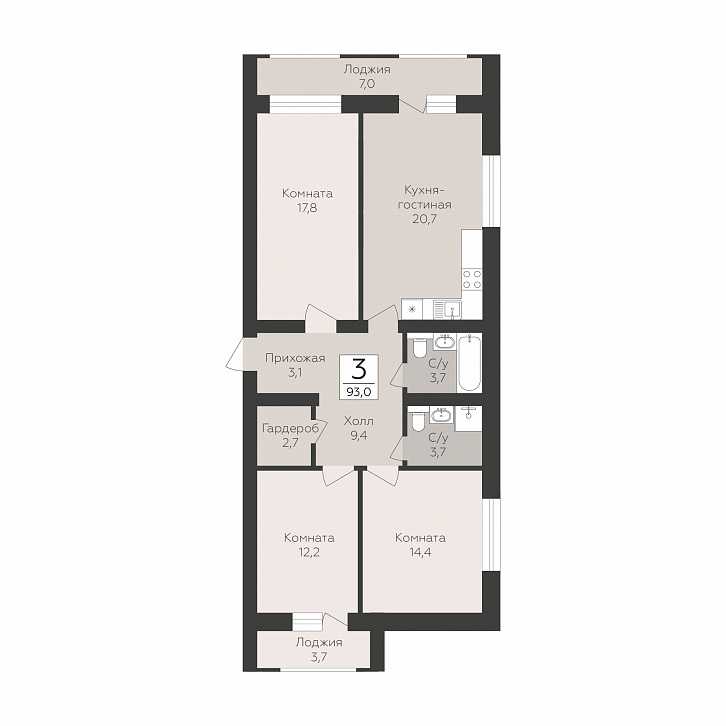 Помещение 0000051193 (Ритм; Воронежская область, г. Бутурлиновка, ул. Студенческая, 3) планировка