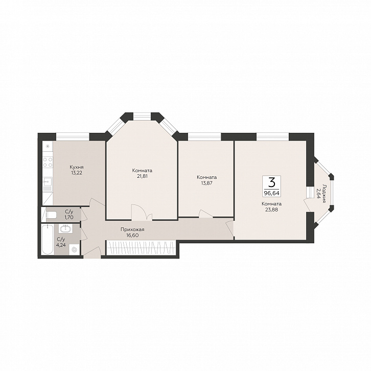Помещение 0000051283 (Пахра сити; МО,г. Подольск, б р Красногвардейский, д. 33А, 33Б) планировка