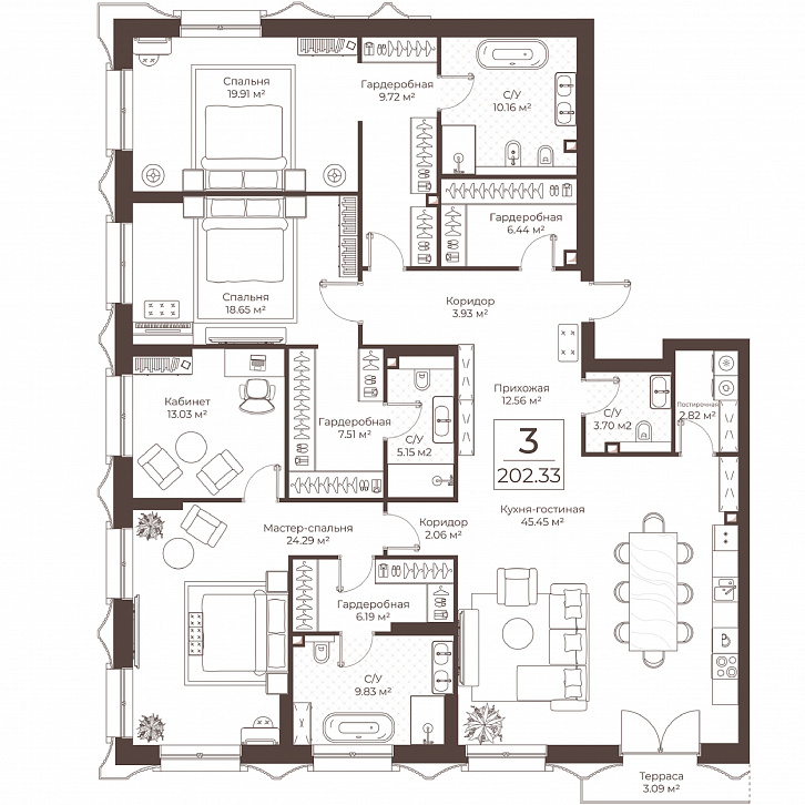 Помещение 0000051063 (Резиденции Воронцова; г. Москва, переулок Обуха, д. 3) планировка