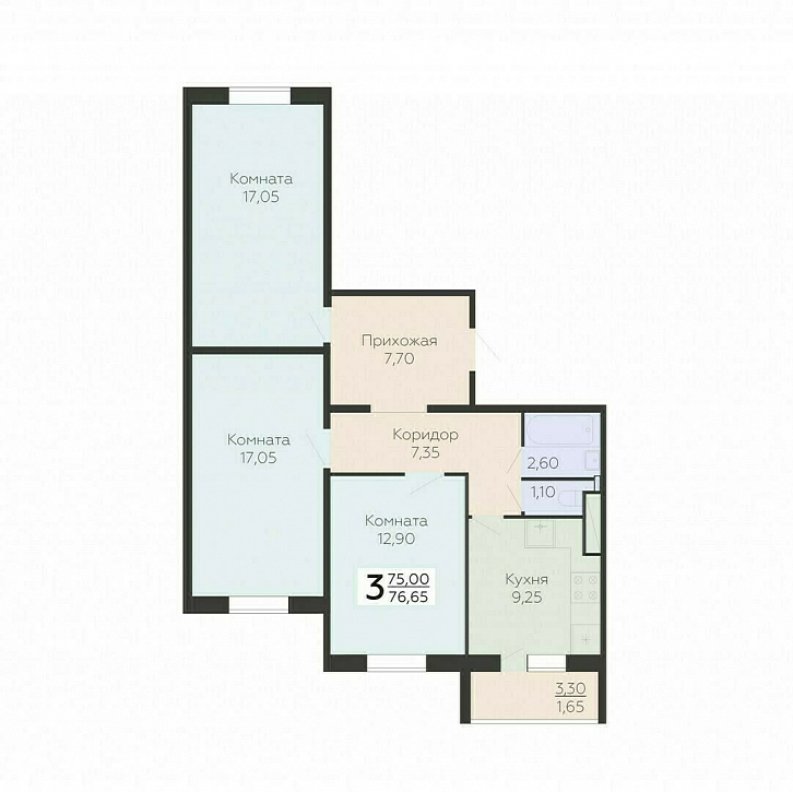 Помещение 0000032672 (Ленский; Всеволожск, ул. Крымская, 1к5, 1к7) планировка