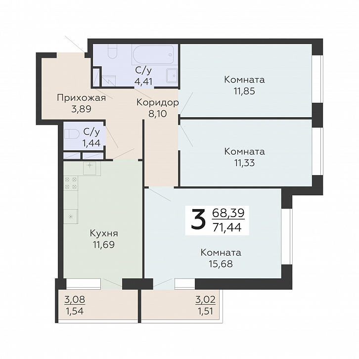 Помещение 0000026833 (Никитинские сады; ) планировка