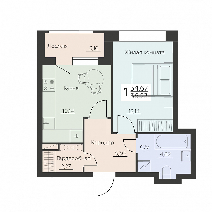 Помещение 0000034829 (Заря; Воронеж, Ленинградская 29Б) планировка