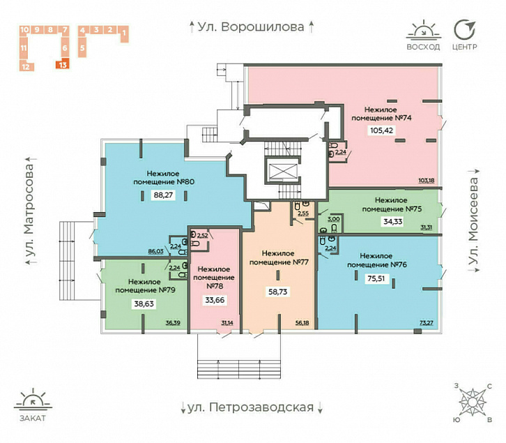 Помещение 0000014681 (Суворов сити; г. Воронеж, ул. 121 Стрелковой Дивизии, 9) план этажа