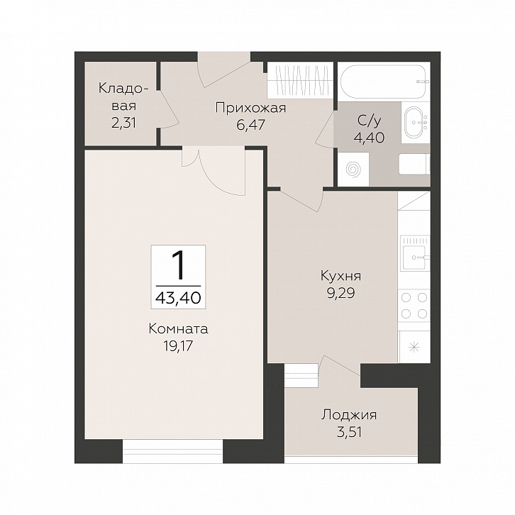 Помещение 0000051333 (Пахра сити; МО,г. Подольск, б р Красногвардейский, д. 33А, 33Б) планировка