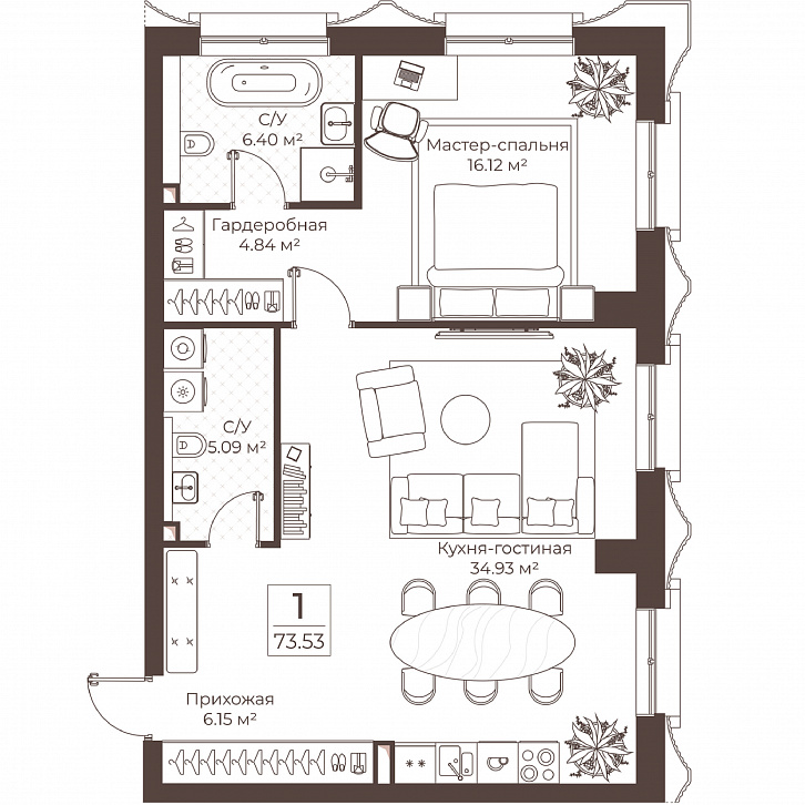 Помещение 0000051022 (Резиденции Воронцова; г. Москва, переулок Обуха, д. 3) планировка
