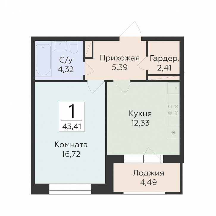 Помещение 0000048672 (Суворов-сити 2; ) планировка
