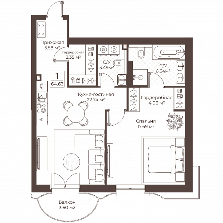 Помещение 0000051083 (Резиденции Воронцова; г. Москва, переулок Обуха, д. 3) планировка