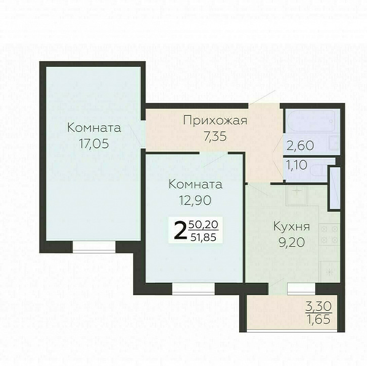 Помещение 0000032139 (Ленский; Всеволожск, ул. Крымская, 1к5, 1к7) планировка