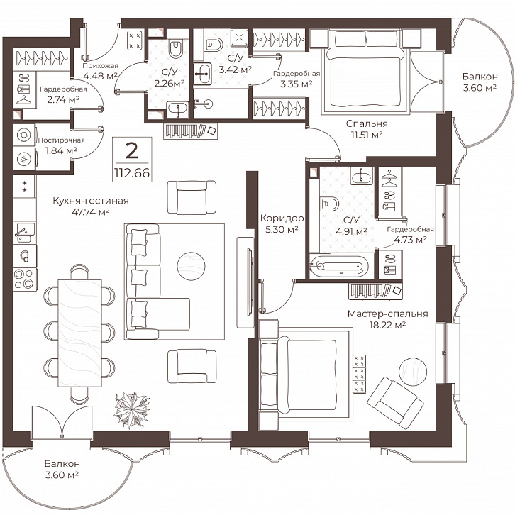Помещение 0000051027 (Резиденции Воронцова; г. Москва, переулок Обуха, д. 3) планировка