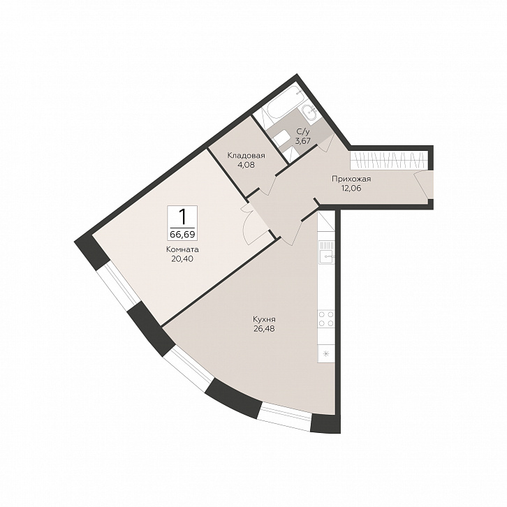 Помещение 0000051371 (Пахра сити; МО,г. Подольск, б р Красногвардейский, д. 33А, 33Б) планировка