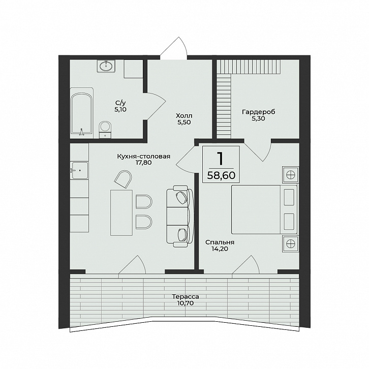 Помещение 0000050583 (Нега; Республика Крым,г.Алушта, ул. Глазгрицкого,16) планировка