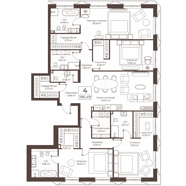 Помещение 0000051092 (Резиденции Воронцова; г. Москва, переулок Обуха, д. 3) планировка