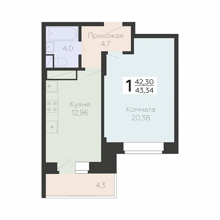 Помещение 0000031778 (Онегин; Московская обл. г. Подольск, ул. Садовая, 3 1) планировка