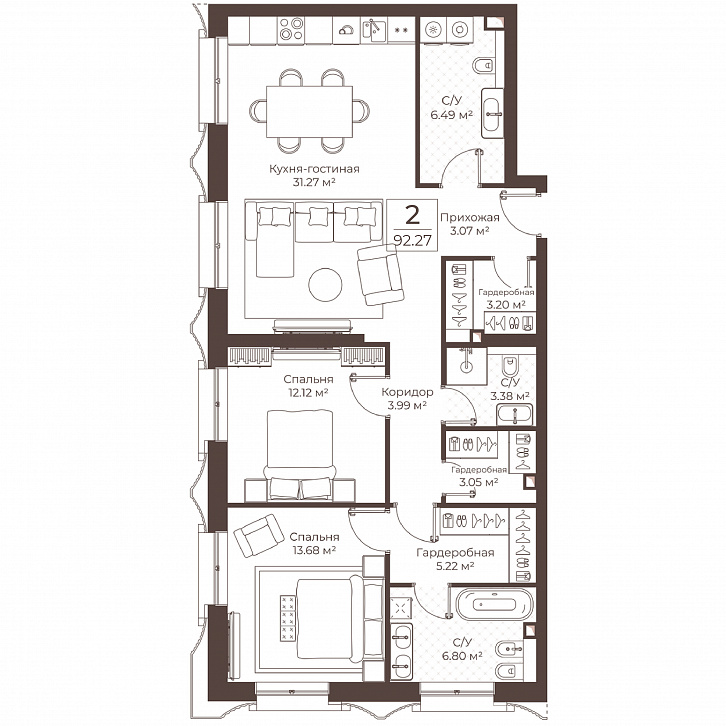 Помещение 0000051074 (Резиденции Воронцова; г. Москва, переулок Обуха, д. 3) планировка