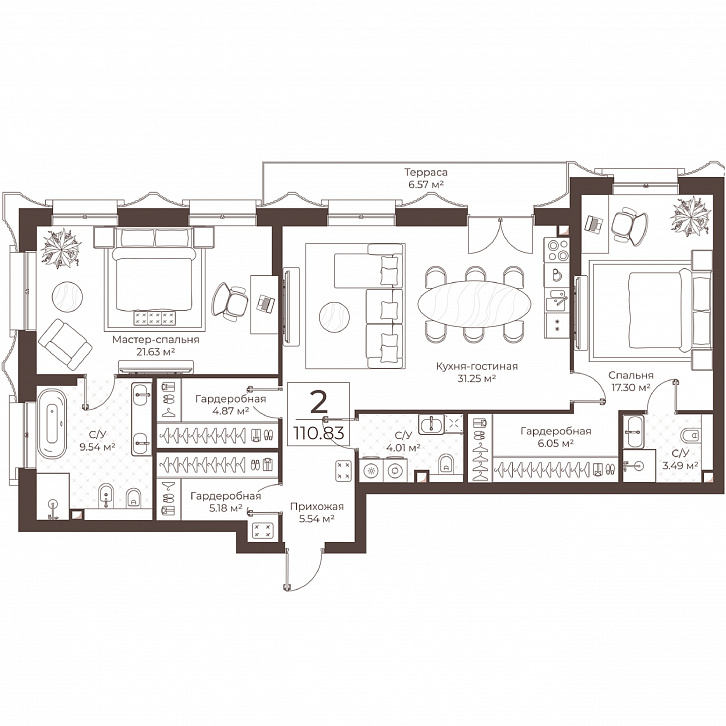 Помещение 0000051091 (Резиденции Воронцова; г. Москва, переулок Обуха, д. 3) планировка