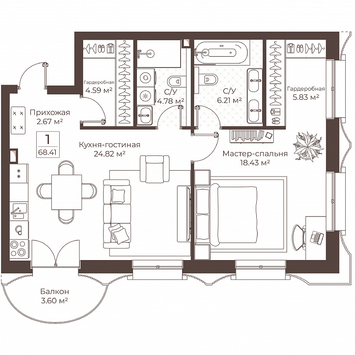 Помещение 0000051072 (Резиденции Воронцова; г. Москва, переулок Обуха, д. 3) планировка