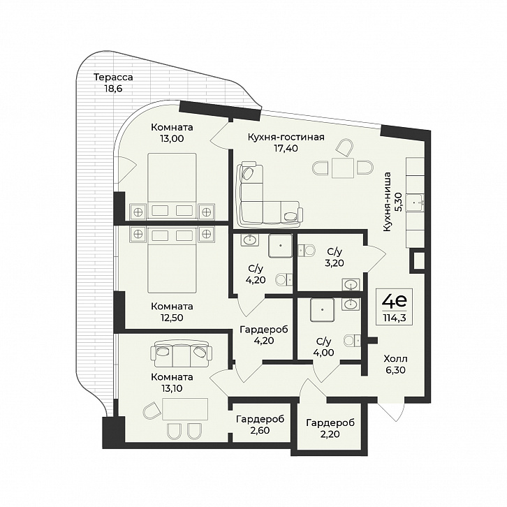 Помещение 0000046829 (Нега) планировка