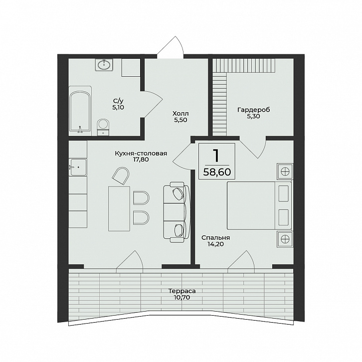Помещение 0000050599 (Нега; Республика Крым,г.Алушта, ул. Глазгрицкого,16) планировка