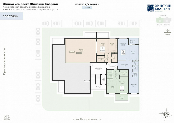 Помещение 0000037676 (Финский квартал; Юкковское поселение, Всеволожский район) план этажа