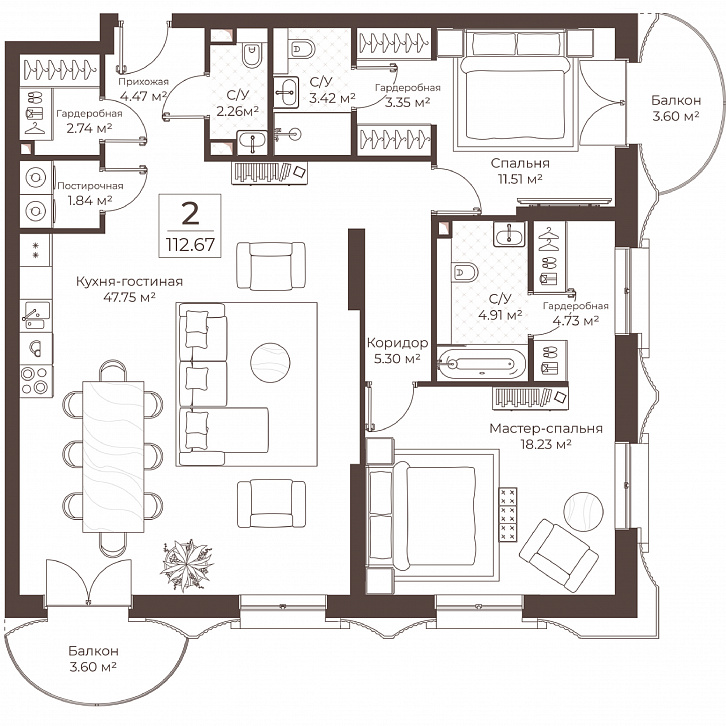 Помещение 0000051031 (Резиденции Воронцова; г. Москва, переулок Обуха, д. 3) планировка