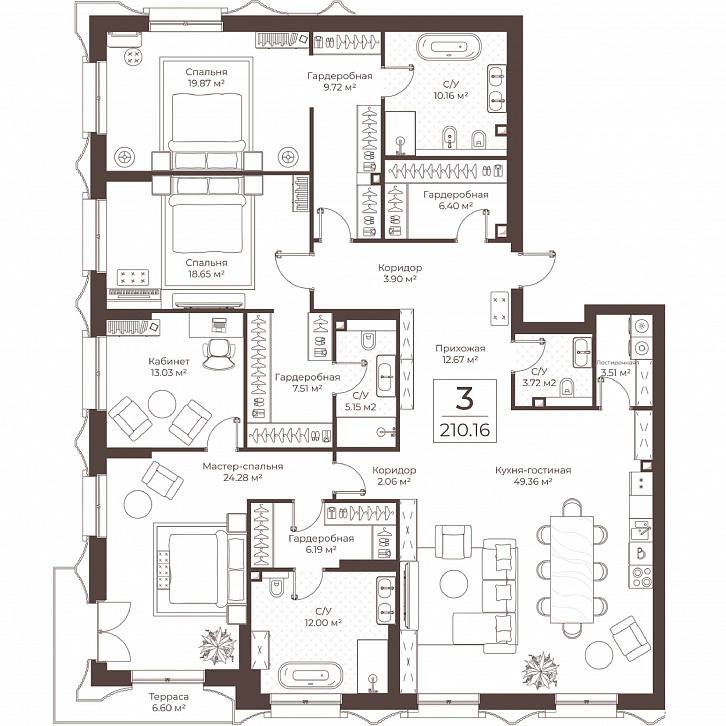 Помещение 0000051059 (Резиденции Воронцова; г. Москва, переулок Обуха, д. 3) планировка