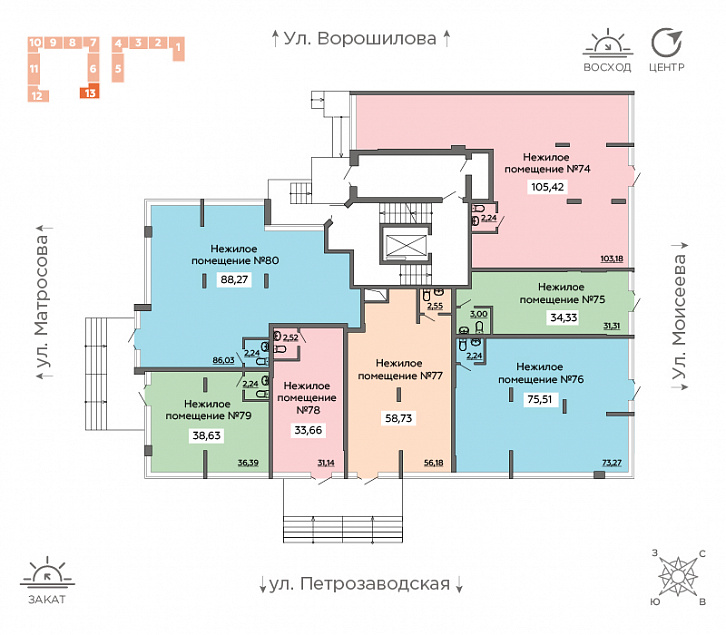 Помещение 0000014678 (Суворов сити; г. Воронеж, ул. 121 Стрелковой Дивизии, 9) план этажа