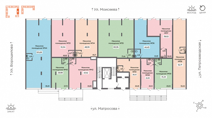 Помещение 0000014671 (Суворов сити; г. Воронеж, ул. 121 Стрелковой Дивизии, 9) план этажа