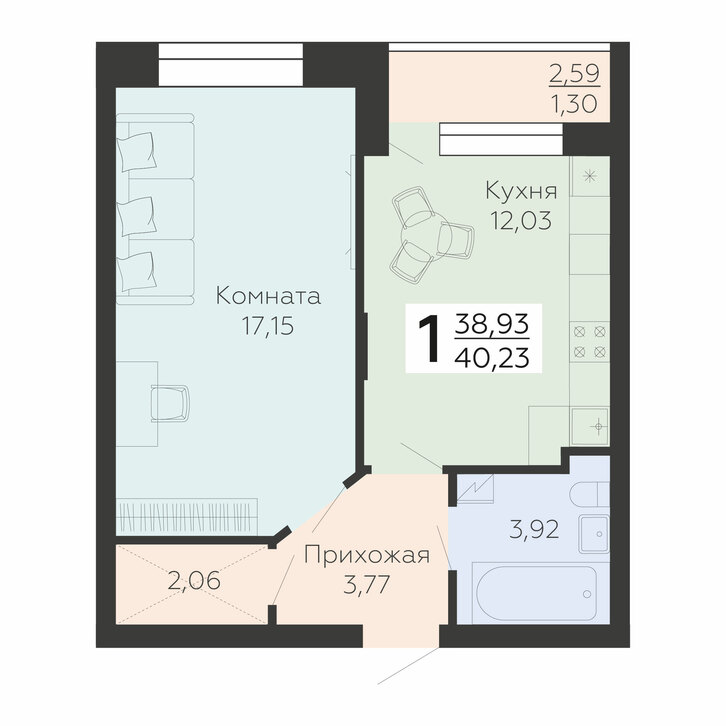 Помещение 0000019336 (Галактика 2|3; г. Воронеж, ул. Независимости, 78, 78б) планировка