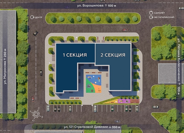 Помещение 0000017065 (Гагаринский-2; Ул Летчика Колесниченко, 67) план секци